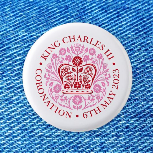 Das KrönungsEmblem des Königs Charles 2023 Button