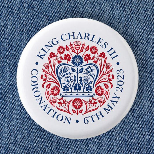 Das KrönungsEmblem des Königs Charles 2023 Button
