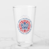Das KrönungsEmblem des Königs Charles 2023 Glas (Rückseite)