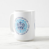 Das KrönungsEmblem des Königs Charles 2023 Kaffeetasse (Vorderseite Links)