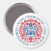 Das KrönungsEmblem des Königs Charles 2023 Magnet (Vorderseite/Rückseite)