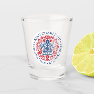 Das KrönungsEmblem des Königs Charles 2023 Schnapsglas