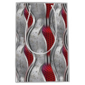 Das kühne Metallic 3D Red Gray Texture Look Mittlere Geschenktüte (Vorderseite)