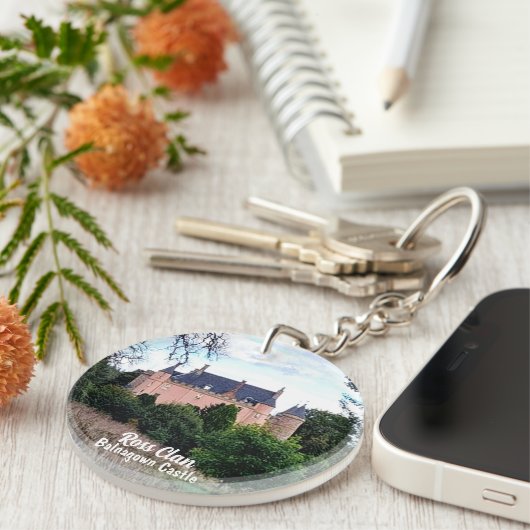 Das kühne schottische Schloss Ross Clans Balnagown Schlüsselanhänger (Vorderseite rechts)