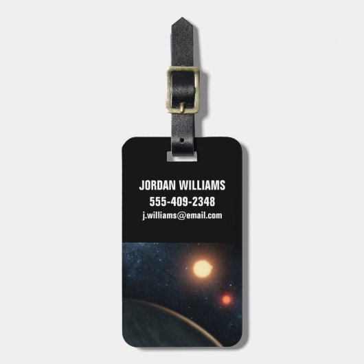 Das künstlerische Konzept illustriert Kepler-16b. Gepäckanhänger (Vorderseite vertikal)