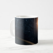 Das künstlerische Konzept illustriert Kepler-16b. Kaffeetasse (Vorderseite Links)