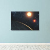 Das künstlerische Konzept illustriert Kepler-16b. Leinwanddruck (Insitu (Holzboden))