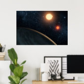 Das künstlerische Konzept illustriert Kepler-16b. Poster (Heimbüro)