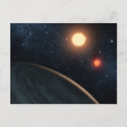 Das künstlerische Konzept illustriert Kepler-16b. Postkarte (Vorderseite)