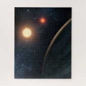 Das künstlerische Konzept illustriert Kepler-16b. Puzzle (Vertikal)