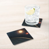 Das künstlerische Konzept illustriert Kepler-16b. Rechteckiger Pappuntersetzer (Vor Ort)