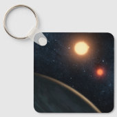 Das künstlerische Konzept illustriert Kepler-16b. Schlüsselanhänger (Vorderseite)