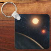 Das künstlerische Konzept illustriert Kepler-16b. Schlüsselanhänger (Vorderseite)