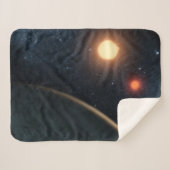 Das künstlerische Konzept illustriert Kepler-16b. Sherpadecke (Vorderseite (Horizontal))