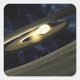 Das künstlerische Konzept zeigt einen Klumpen Mate Quadratischer Aufkleber