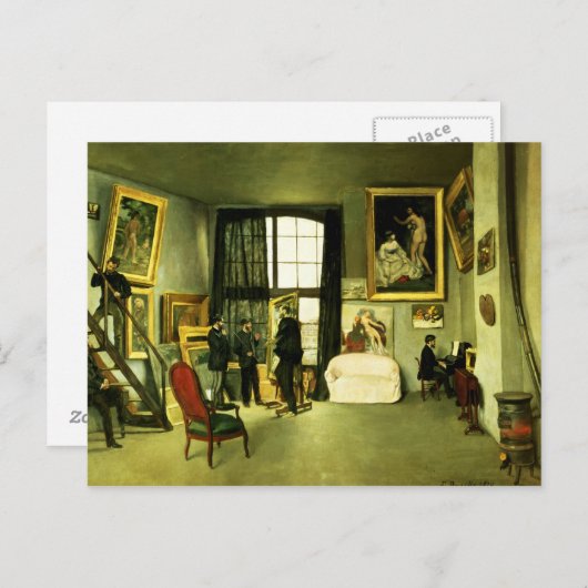 Das Künstlerstudio, 1870 Postkarte (Vorne/Hinten)