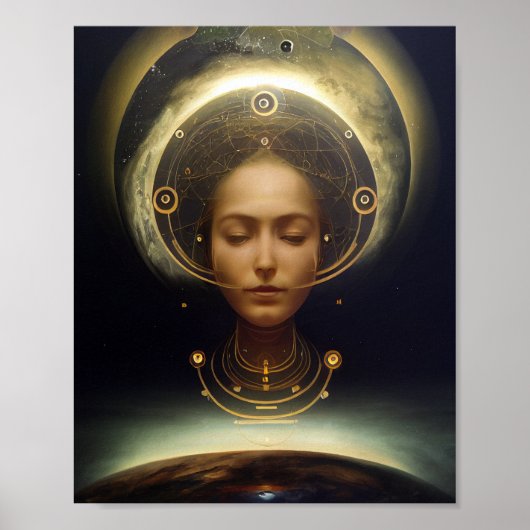 Das Kunstposter der surrealen Science Fiction des Poster (Vorne)