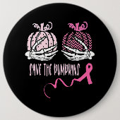 Das Kürbisknochen Hand Breast Cancer Aware gerette Button (Vorderseite)
