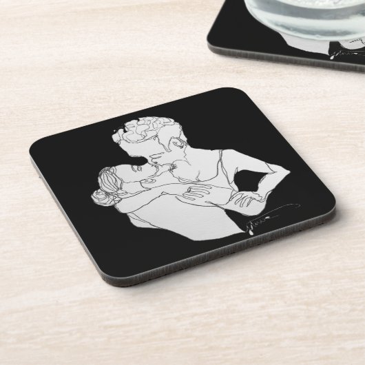 das Kuss-Untersetzer-Set Getränkeuntersetzer (Linke Seite)