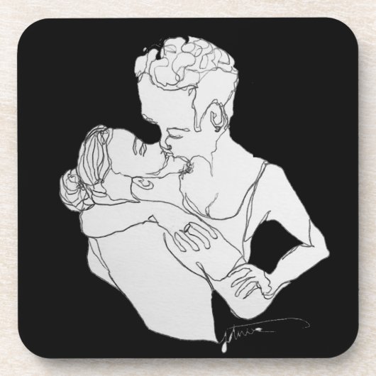 das Kuss-Untersetzer-Set Getränkeuntersetzer (Vorderseite)