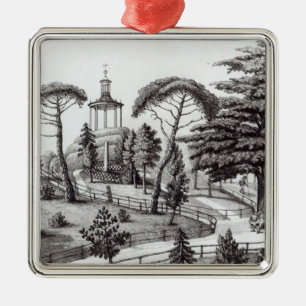 Das Labyrinth vom Jardin des Plantes Silbernes Ornament