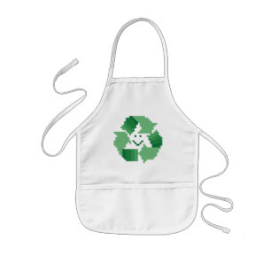 Das Lächeln recyceln die Schürze des Symbol-Kind