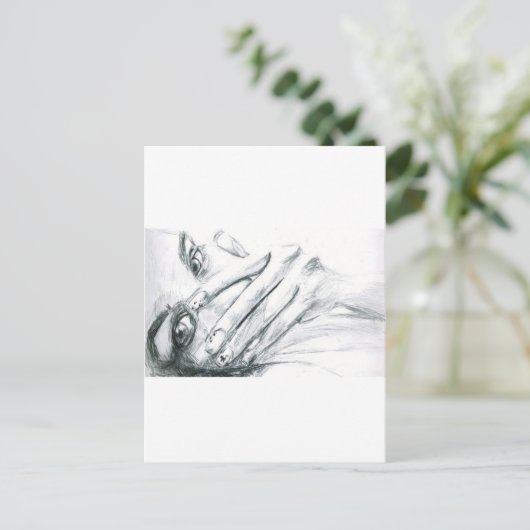 Das Lächeln verbergen Postkarte (Stehend Vorderseite)