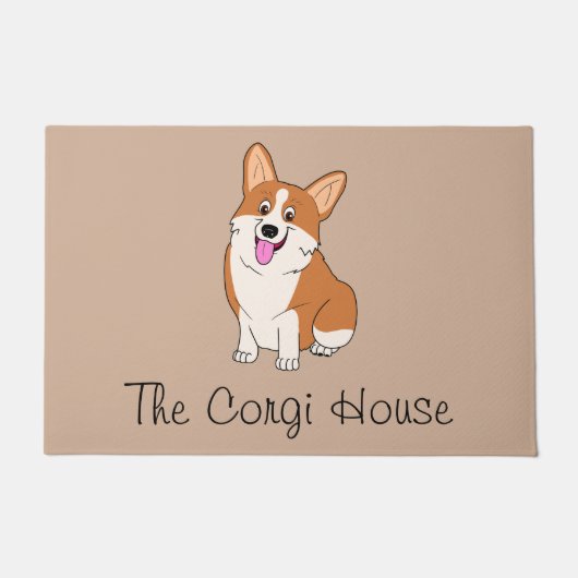 Das lächelnde Corgi-Haus Fußmatte (Vorderseite)