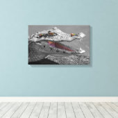 Das lächelnde Krokodil und die Fliegen Leinwanddruck (Insitu (Holzboden))