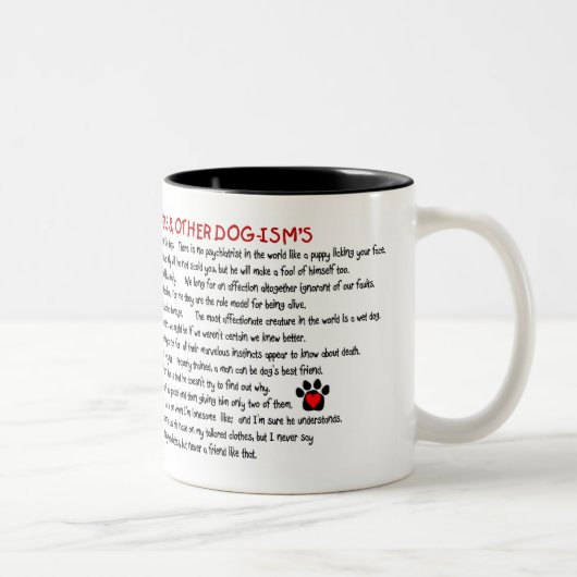 Das Lachen des Hundes mit ihren Schwänzen Zweifarbige Tasse (Rechts)