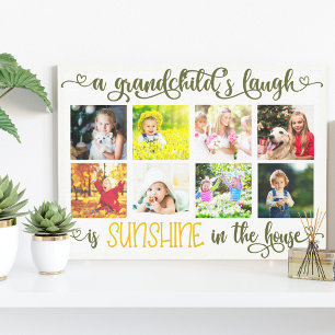 Das Lachen eines Enkelkindes 8 Foto-Collage Handle Leinwanddruck