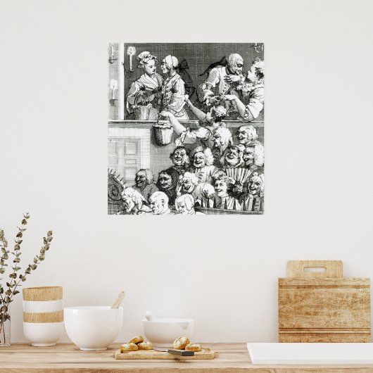 Das lachende Publikum, 1733 Poster (Küche)
