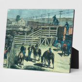 Das Laden von Texas-Rindern in einen Zug bei Abile Fotoplatte (Seite)