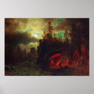 Das Lager Albertc$bierstadt-trappers Poster