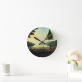 Das Lager am George-See, New York, 1759 (Öl Runde Wanduhr (Zuhause)