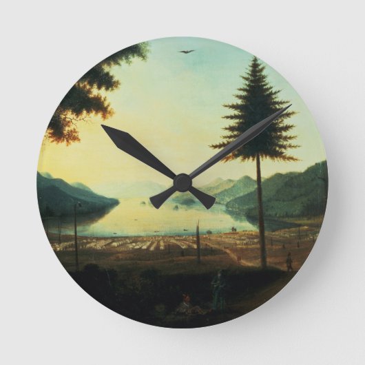 Das Lager am George-See, New York, 1759 (Öl Runde Wanduhr (Vorderseite)