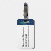 Das Lagoon-Muster des weißen Lotus Alligator Gepäckanhänger (Rückseite vertikal)