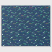 Das Lagoon-Muster des weißen Lotus Alligator Geschenkpapier (Flach)