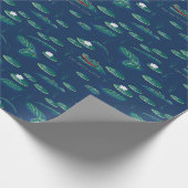 Das Lagoon-Muster des weißen Lotus Alligator Geschenkpapier (Ecke)