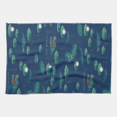 Das Lagoon-Muster des weißen Lotus Alligator Geschirrtuch (Horizontal)