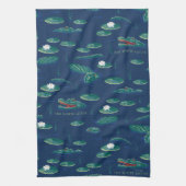 Das Lagoon-Muster des weißen Lotus Alligator Geschirrtuch (Vertikal)