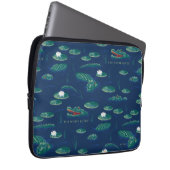 Das Lagoon-Muster des weißen Lotus Alligator Laptopschutzhülle (Vorne Rechts)