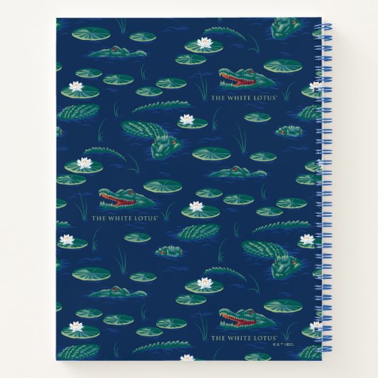 Das Lagoon-Muster des weißen Lotus Alligator Notizblock (Rückseite)