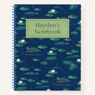 Das Lagoon-Muster des weißen Lotus Alligator Notizblock