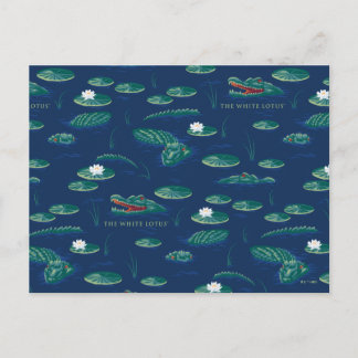 Das Lagoon-Muster des weißen Lotus Alligator Postkarte