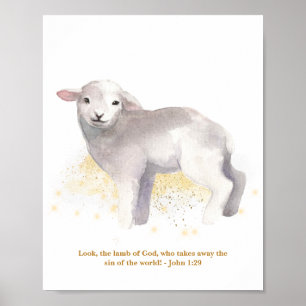 Das Lamm Gottes illustriert das Kinderzimmer der K Poster