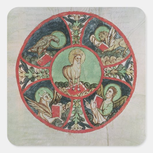 Das Lamm Gottes Quadratischer Aufkleber (Vorderseite)