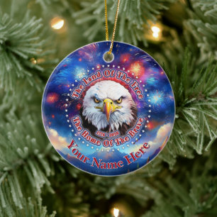 Das Land der Freien Home Brown Eagle Feuerwerk M Keramik Ornament