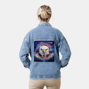 Das Land der Freien Zuhause Brauner Adler Feuerwer Jeansjacke