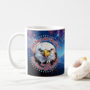 Das Land der Freien Zuhause Brauner Adler Feuerwer Kaffeetasse